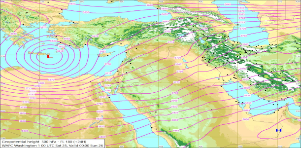 500hPa +24 Hours 25/04/2026 11:12