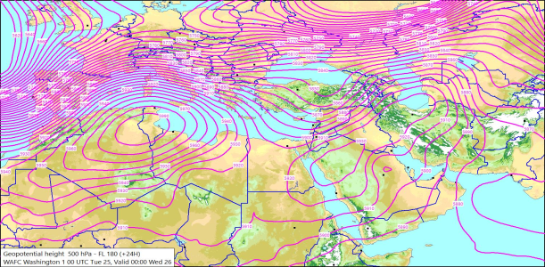 500hPa +24 Hours 25/08/2026 10:46