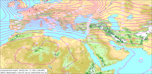 500hPa +24 Hours 25/10/2025 11:16
