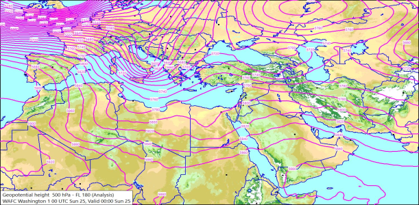 500hPa 00Z 25/10/2026 12:12