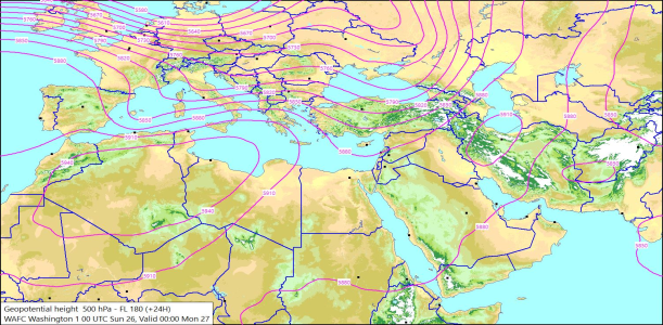500hPa +24 Hours 26/07/2026 10:56