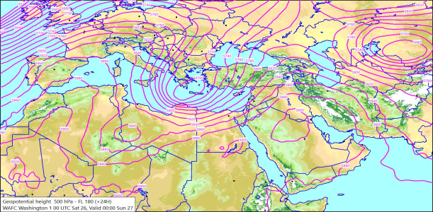 500hPa +24 Hours 26/09/2026 11:19