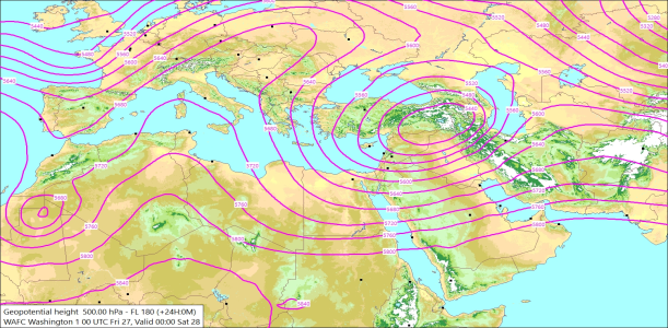 500hPa +24 Hours 27/02/2026 09:42