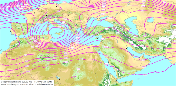 500hPa +24 Hours 27/11/2025 10:46