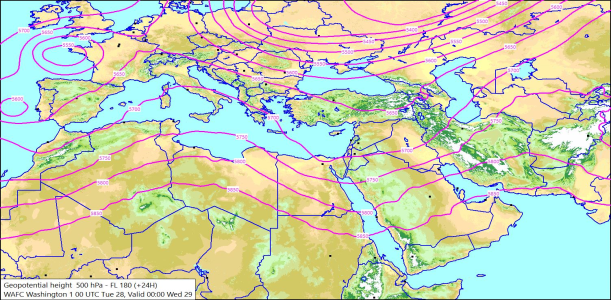 500hPa +24 Hours 28/04/2026 11:05