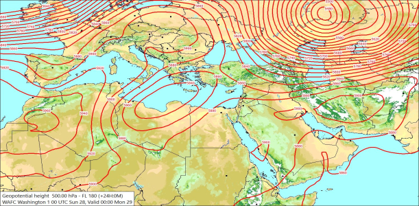 500hPa +24 Hours 28/06/2026 09:52