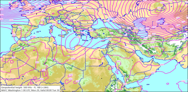 500hPa +24 Hours 29/06/2026 10:36