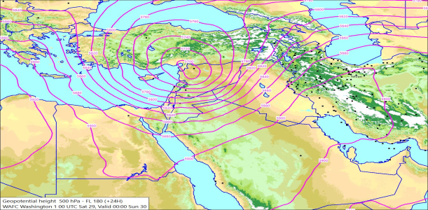 500hPa +24 Hours 29/08/2026 09:30