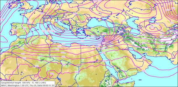500hPa +24 Hours 29/10/2026 11:34