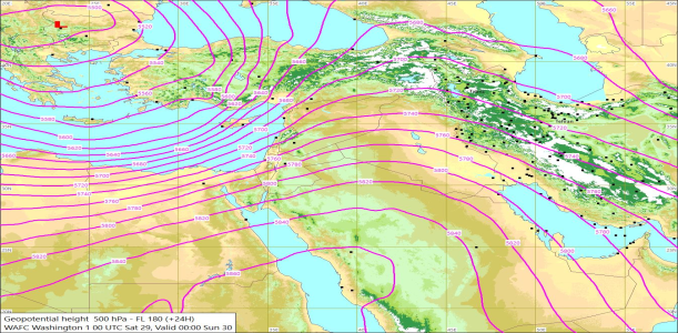 500hPa +24 Hours 29/11/2025 11:41