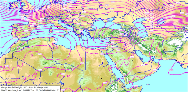 500hPa +24 Hours 30/08/2026 10:39