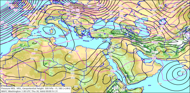 500hPa +24 Hours 30/10/2025 10:42
