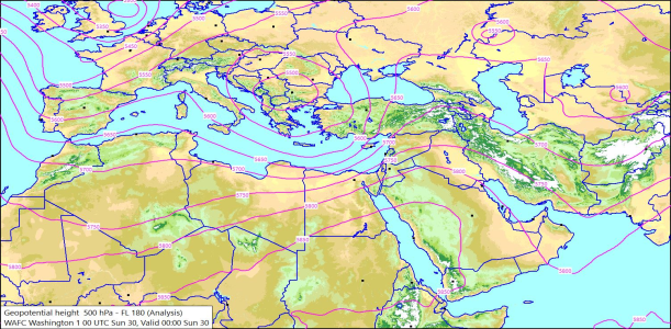 500hPa 00Z 30/11/2025 10:54