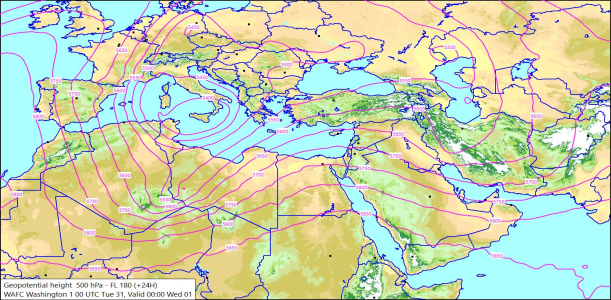 500hPa +24 Hours 31/03/2026 12:38