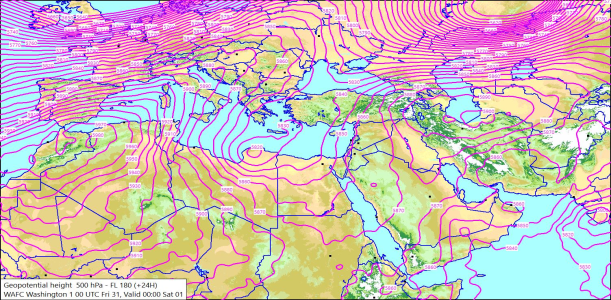 500hPa +24 Hours 31/07/2026 10:08