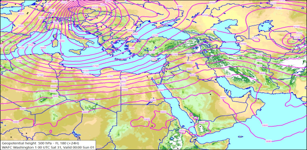 500hPa +24 Hours 31/10/2026 10:00